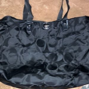 Coach oversized nylon black bag